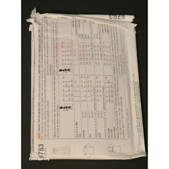 Vtg Simplicity 6783 Misses' Camisole, Skirt & Unlined Jacket Pattern Size 10 - Picture 2 of 6